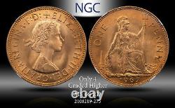 1967 Great Britain Penny Ngc Ms 66 Rd Only 4 Graded Higher #d