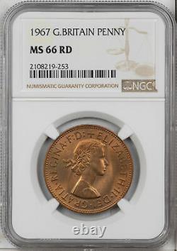 1967 Great Britain Penny Ngc Ms 66 Rd Only 4 Graded Higher #i