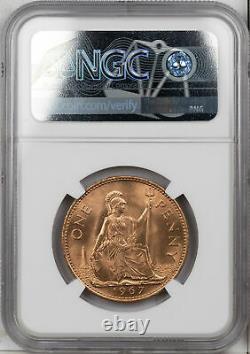 1967 Great Britain Penny Ngc Ms67 Rd Finest Known