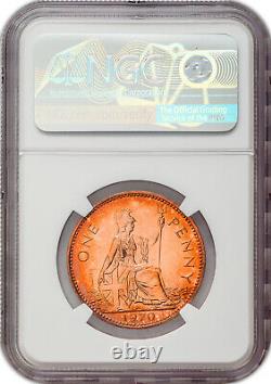 1970 Great Britain Penny Ngc Pf 65 Rd High Grade Toned