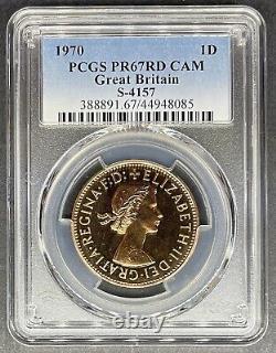 1970 Proof Great Britain One Penny 1D PCGS PR-67RD CAM, Buy 3 Items Get $5 Off