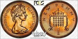 1971 Great Britain One 1 Penny Pcgs Pr67rd Beautiful Toned Only 1 Graded Finer