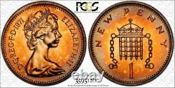 1971 Great Britain One 1 Penny Pcgs Pr67rd Color Coin Only 1 Graded Higher