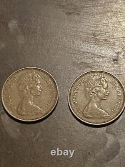 1971 NEW PENCE 2p British Queen Elizabeth II Coin Free Shipping (F36)