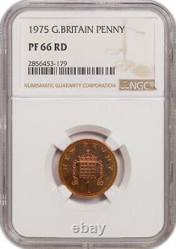 1975 Uk Great Britain 1 Penny Ngc Pf 66 Rd Elizabeth II Finest Known Worldwide