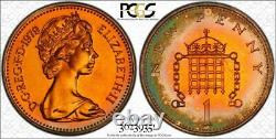 1979 Great Britain One New Penny Pcgs Pr65rb Color Toned Only 8 Graded Higher