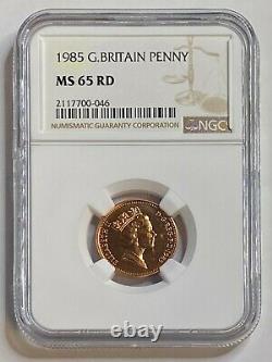 1985 Uk Great Britain 1 Penny Ngc Ms 65 Rd Only 2 Graded Higher Worldwide