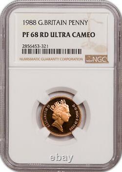 1988 Uk Great Britain Penny Ngc Pf 68 Rd Uc Only 5 Higher Worldwide