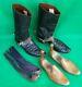 19th Cent' Victorian Officers Mess Dress Boots Spurs & Wooden Shoe Trees + Plume