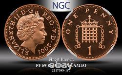 2000 Great Britain Uk Penny Pf 69 Rd Ultra Cameo Ngc Finest Known Top Pop