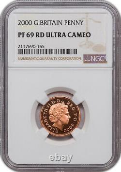 2000 Great Britain Uk Penny Pf 69 Rd Ultra Cameo Ngc Finest Known Top Pop