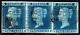 2d Penny Blue Sg14 Plate 4 Fine Used 4 Margins Letters Fa, Fb, Fc Ivory Head