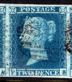 2d Penny Blue SG14 Plate 4 Fine Used 4 Margins Letters FA, FB, FC Ivory Head