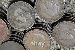 375x Great Britain One Penny 1806-1967? UK King George III, Victoria Bulk 7 lb