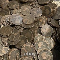 500 Great Britain One Penny Coins From 1895 To 1901 FREE SHIPPING