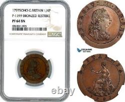 AI661, Great Britain, George III, 1/4 Penny 1797, Soho Mint, P-1199, NGC PF64BN