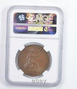 AU58 BN 1858 Great Britain Penny Graded NGC 1364
