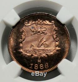 British North Borneo 1886H 1/2 Cent in NGC SP 66 RB