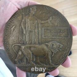 Bronze Death Penny Medal Lance Corporal Roy M. Burnie 9th Highland Infantry WWI