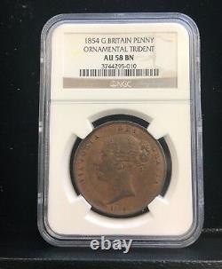 CERTIFIED Great Britain 1854 penny NGC AU58