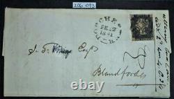 Certified Penny Black on cover rare plate 11 greyish black SGAS72 see details