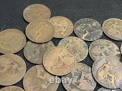 ENTIRE LOT OF Great Britain Half Penny K. George V / All Years & Condition