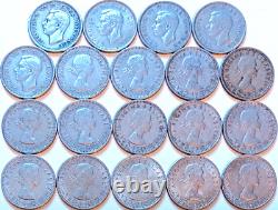 England 114 Coin Lot Silver 3 Pence + Victoria Edward VII George V Large Pennies