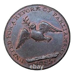 England 1795 London Corresponding Society Halfpenny Conder Token D&H-286 1/2p