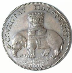 G. B. 1792 Coventry Copper ½ Penny Lady Godiva / Elephant & Castle 11.85 Grams Au