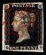 Gb #1 One Penny Black Qv Issue Of 1840 Used Vf Cv $350.00 (esp#5638)