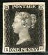 Gb Penny Black Qv Stamp Sg. 2 1840 1d Plate 1b (ih) Mint Lmm Cat £12,500 Gred22