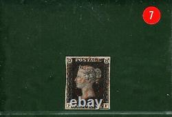 GB PENNY BLACK QV Stamp SG. 2 1d Plate 5 (PF) Used Red MX (1840) Cat £375+ RED7