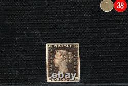 GB PENNY BLACK QV Stamp SG. 3 1840 1d Plate 1a (ML) Superb ORANGE MX GRED38
