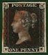 Gb Penny Black Sg. 2 1840 1d Plate 7 (me) Red Mx Classic Stamp Cat £400+ Blred22