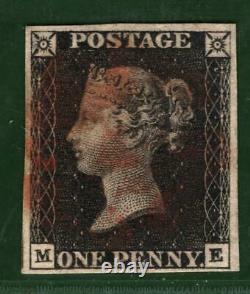 GB PENNY BLACK SG. 2 1840 1d Plate 7 (ME) Red MX Classic Stamp Cat £400+ BLRED22