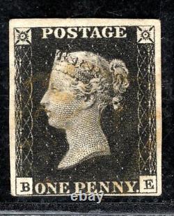 GB PENNY BLACK Stamp SG. 2 1d Used Unplated (BE) YELLOWISH Maltese Cross ORED94