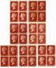 Gb Qv Mint Blocks Penny Red Plate Numbers Some Unmounted. Each One Priced