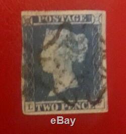 GB Queen Victoria Two PENNY Blue RARE stamp