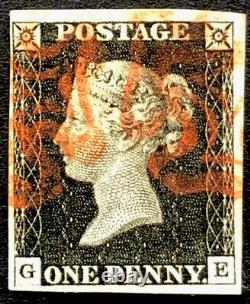 GB Qv 1840 Penny Black Ge Possibly Pl03 With A Red MX 04 Margins High C. V£++