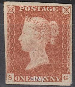 GB Qv Mint Penny Red-brown Imperf Sg 8 Sg Four Margins LMM