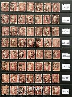 GB Qv Penny Red Plates Collection Except Plate 219, 224 & 225 Various Pmk 148 St
