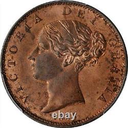 GREAT BRITAIN. 1/2 Penny, 1855. London Mint. Victoria. PCGS MS-64 Red Brown. TOP5