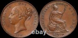GREAT BRITAIN 1855 QV Young head 1d OT. Glossy chocolate practically UNC. S-3948