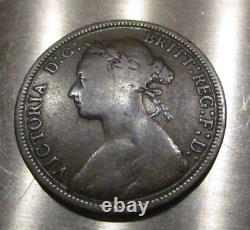 GREAT BRITAIN 1878 1/2 Penny, KM. 754, Very Rare- Small Date-FREE SHIPPING IN US