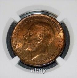GREAT BRITAIN 1927 PENNY NGC MS64+ RB MS 64 + England English Certified UK Coin
