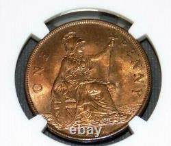 GREAT BRITAIN 1927 PENNY NGC MS64+ RB MS 64 + England English Certified UK Coin