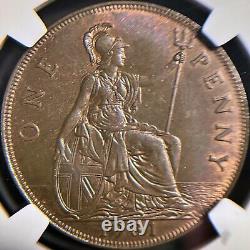 GREAT BRITAIN. 1931, Penny NGC MS63 KGV, Seated Britannia