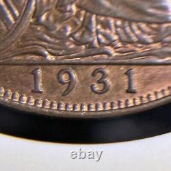 GREAT BRITAIN. 1931, Penny NGC MS63 KGV, Seated Britannia