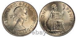 GREAT BRITAIN. Elizabeth II. 1967 Cu-Ni Penny. PCGS MS63 Mint Error Off center