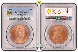 GREAT BRITAIN. George IV 1826 CU Penny. PCGS MS64RB KM 693 SCBC-3823